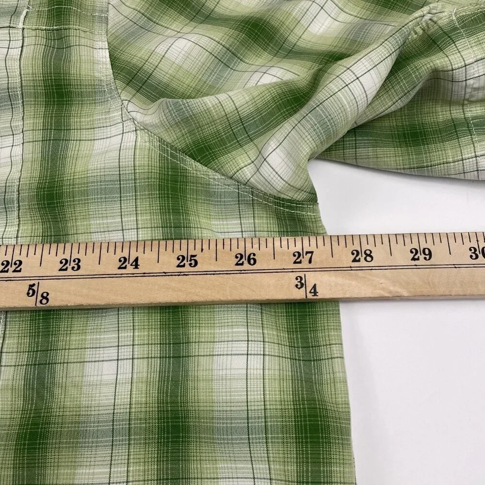 The North Face Tekwear Button Up Shirt Men’s XXL Green Plaid Short Sleeve Hike